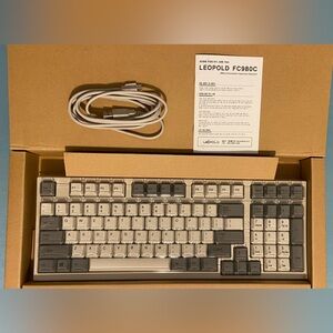 Leopold FC980C Mechanical Keyboard US Layout 98Keys (White), 30g Soft Tactile